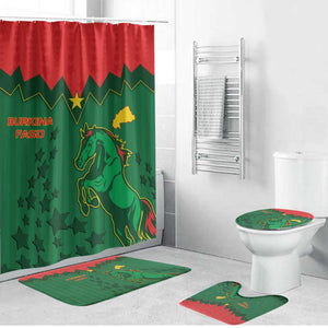 Football Burkina Faso Bathroom Set Rising Star And Horse Sport Style - African Pride