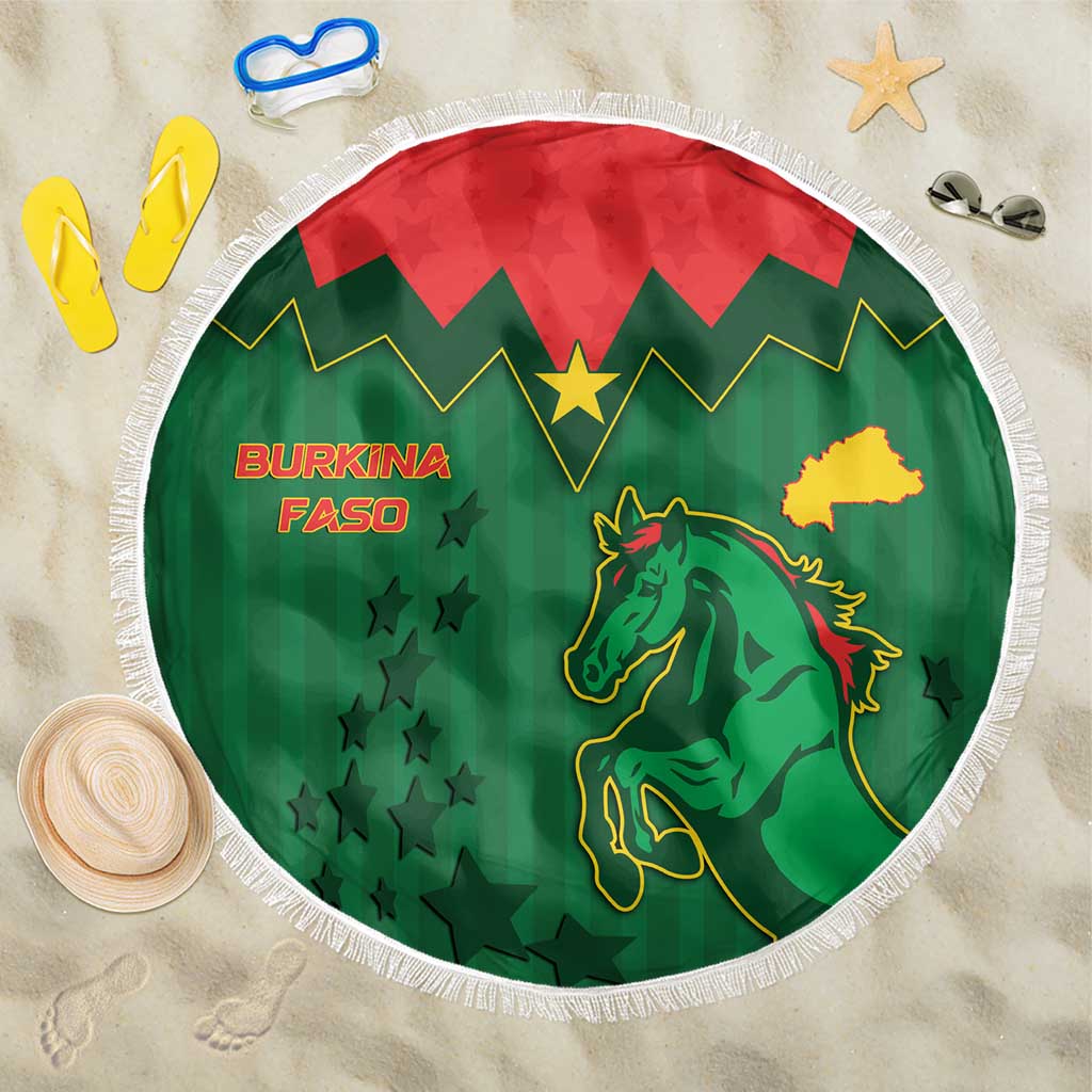 Football Burkina Faso Beach Blanket Rising Star And Horse Sport Style - African Pride