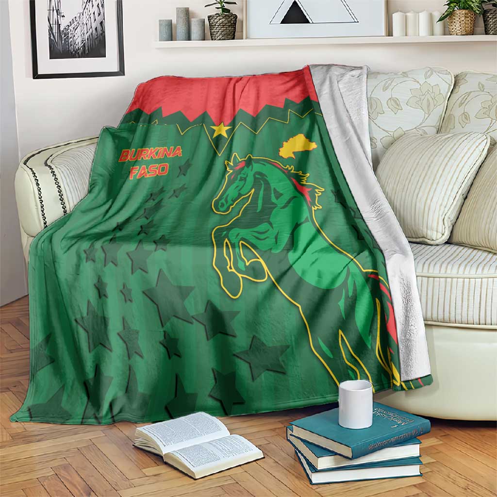 Football Burkina Faso Blanket Rising Star And Horse Sport Style - African Pride