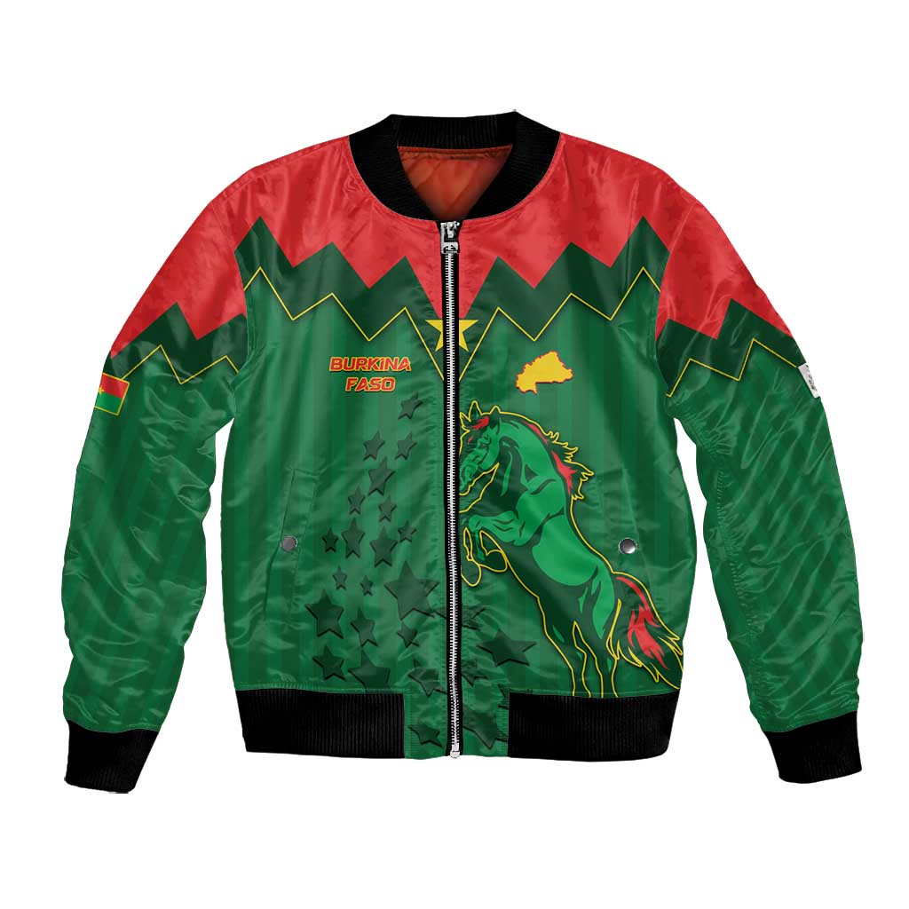 Custom Football Burkina Faso Bomber Jacket Rising Star And Horse Sport Style - African Pride