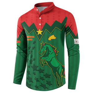 Custom Football Burkina Faso Button Sweatshirt Rising Star And Horse Sport Style