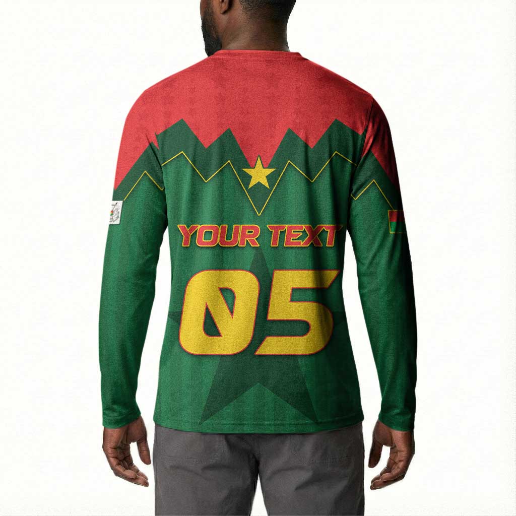 Custom Football Burkina Faso Button Sweatshirt Rising Star And Horse Sport Style