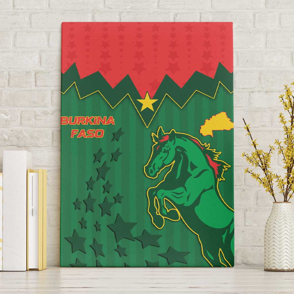 Football Burkina Faso Canvas Wall Art Rising Star And Horse Sport Style - African Pride
