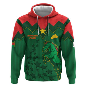 Custom Football Burkina Faso Hoodie Rising Star And Horse Sport Style - African Pride