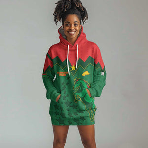 Custom Football Burkina Faso Hoodie Dress Rising Star And Horse Sport Style - African Pride