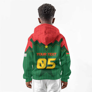 Custom Football Burkina Faso Kid Hoodie Rising Star And Horse Sport Style - African Pride