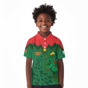 Custom Football Burkina Faso Kid Polo Shirt Rising Star And Horse Sport Style - African Pride