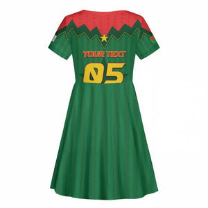 Custom Football Burkina Faso Kid Short Sleeve Dress Rising Star And Horse Sport Style - African Pride