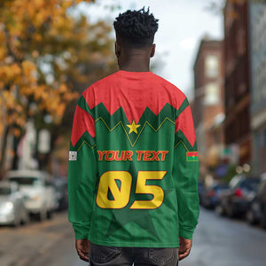 Custom Football Burkina Faso Long Sleeve Shirt Rising Star And Horse Sport Style - African Pride