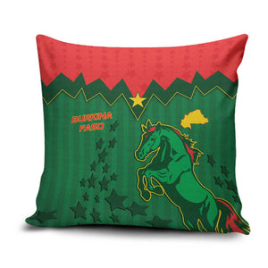 Football Burkina Faso Pillow Cover Rising Star And Horse Sport Style - African Pride