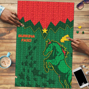Football Burkina Faso Puzzle Rising Star And Horse Sport Style - African Pride