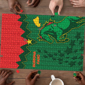 Football Burkina Faso Puzzle Rising Star And Horse Sport Style - African Pride
