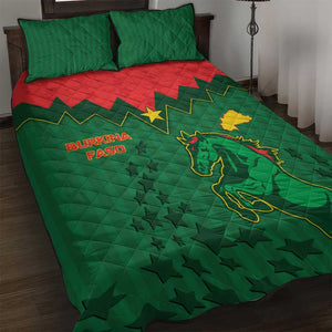 Football Burkina Faso Quilt Bed Set Rising Star And Horse Sport Style - African Pride