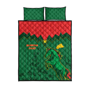 Football Burkina Faso Quilt Bed Set Rising Star And Horse Sport Style - African Pride