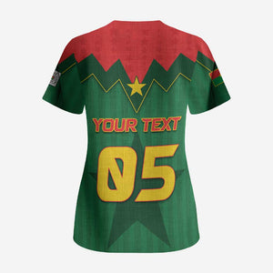 Custom Football Burkina Faso Scrub Top Rising Star And Horse Sport Style - African Pride