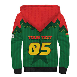 Custom Football Burkina Faso Sherpa Hoodie Rising Star And Horse Sport Style - African Pride