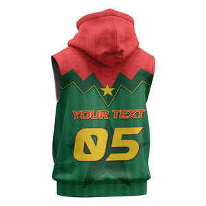 Custom Football Burkina Faso Sleeveless Hoodie Rising Star And Horse Sport Style - African Pride