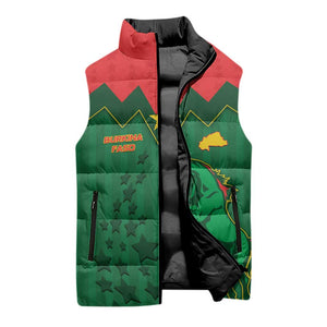 Custom Football Burkina Faso Sleeveless Puffer Jacket Rising Star And Horse Sport Style - African Pride