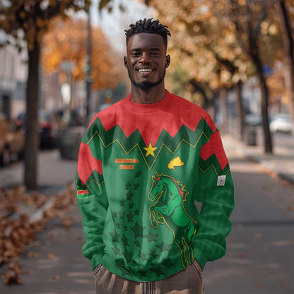Custom Football Burkina Faso Sweatshirt Rising Star And Horse Sport Style - African Pride