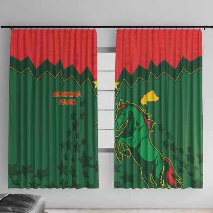 Football Burkina Faso Window Curtain Rising Star And Horse Sport Style - African Pride