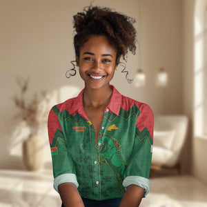 Custom Football Burkina Faso Women Casual Shirt Rising Star And Horse Sport Style - African Pride