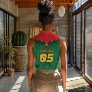 Custom Football Burkina Faso Women Sleeveless Polo Shirt Rising Star And Horse Sport Style - African Pride