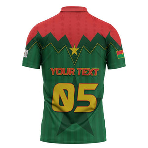 Custom Football Burkina Faso Zipper Polo Shirt Rising Star And Horse Sport Style - African Pride