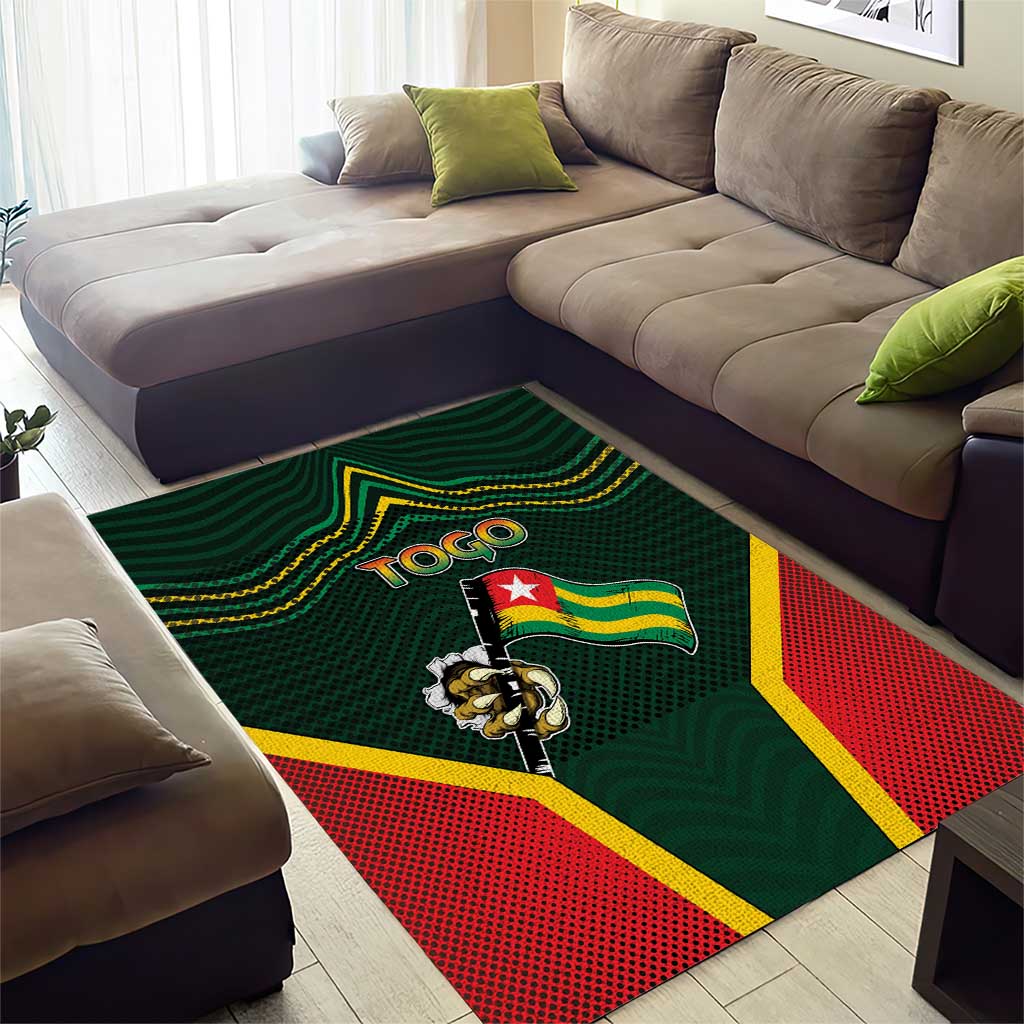 Togo Area Rug Lion Claw Flag Sport Style - African Pride