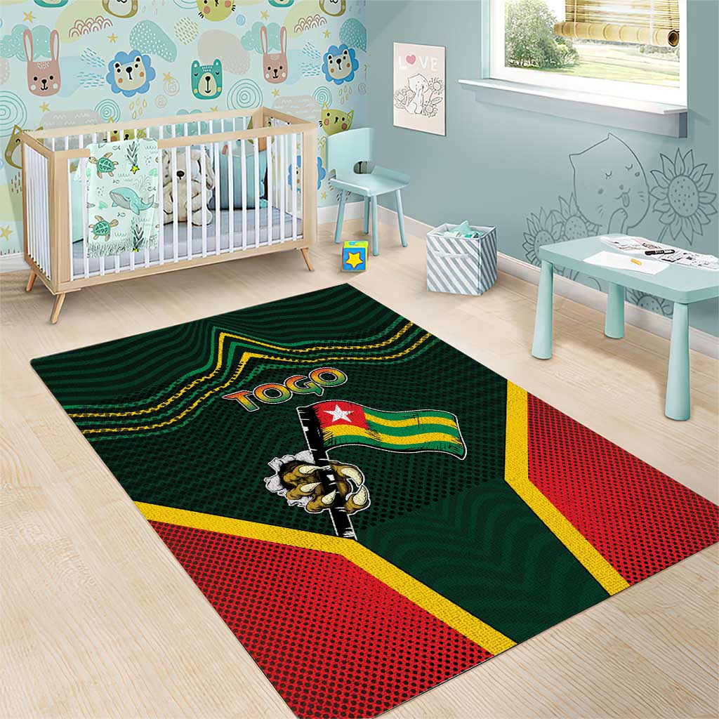 Togo Area Rug Lion Claw Flag Sport Style - African Pride