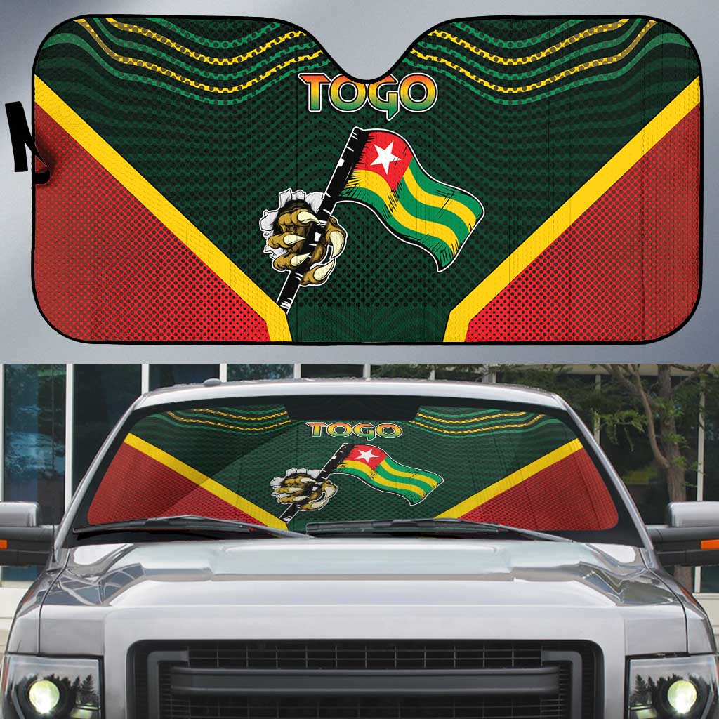Togo Auto Sun Shade Lion Claw Flag Sport Style - African Pride