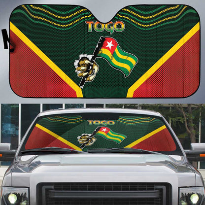 Togo Auto Sun Shade Lion Claw Flag Sport Style - African Pride