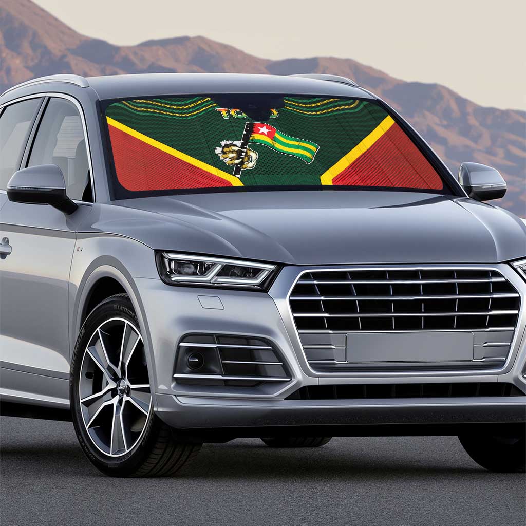 Togo Auto Sun Shade Lion Claw Flag Sport Style - African Pride