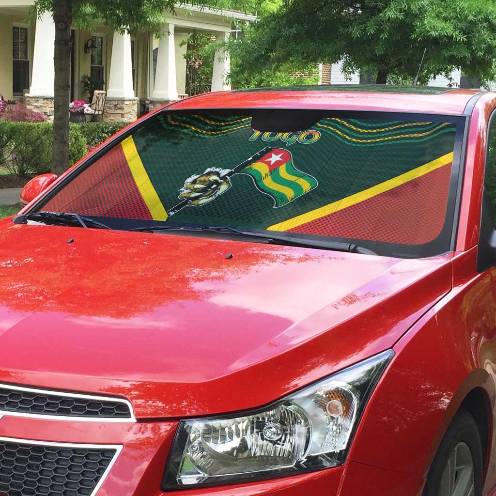 Togo Auto Sun Shade Lion Claw Flag Sport Style - African Pride