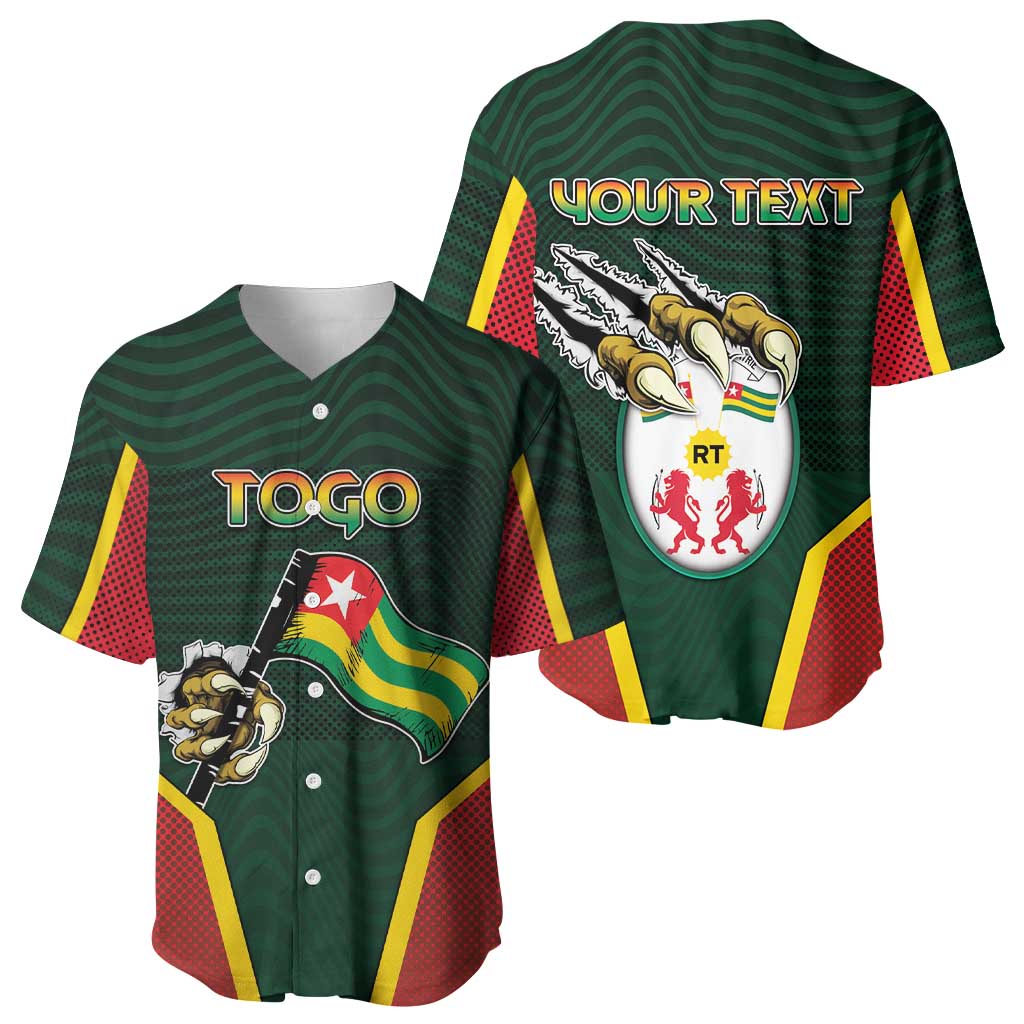 Personalized Togo Baseball Jersey Lion Claw Flag Sport Style - African Pride