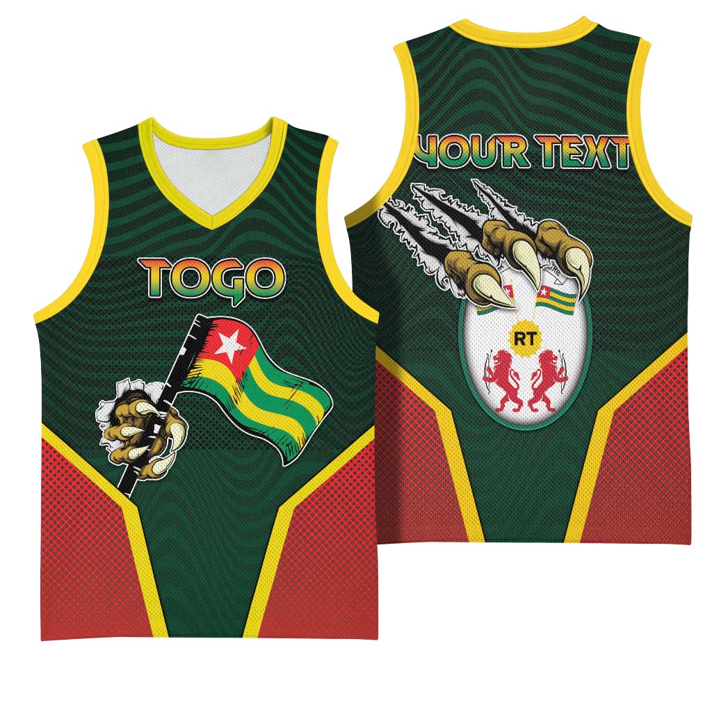 Personalized Togo Basketball Jersey Lion Claw Flag Sport Style - African Pride