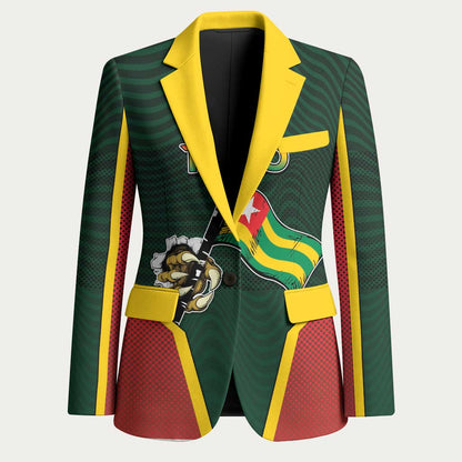 Personalized Togo Blazer Lion Claw Flag Sport Style - African Pride