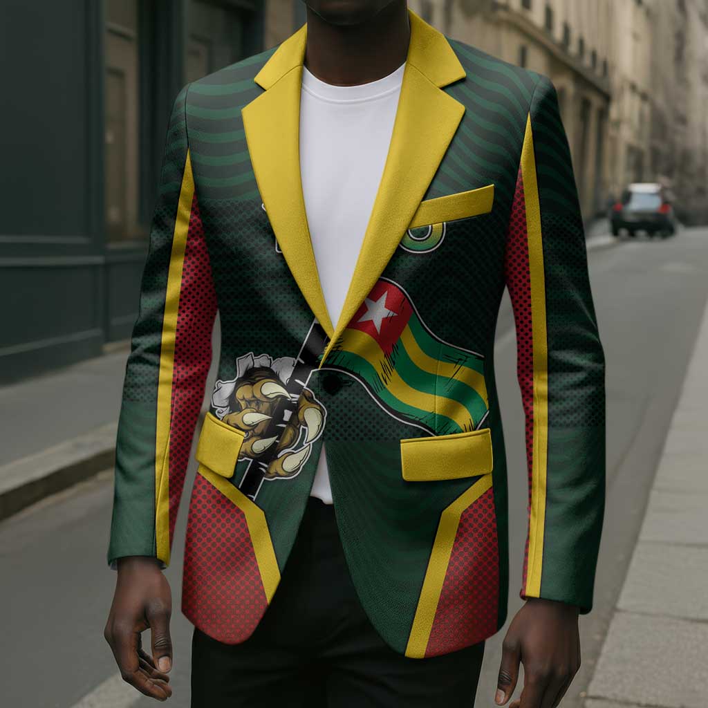 Personalized Togo Blazer Lion Claw Flag Sport Style - African Pride