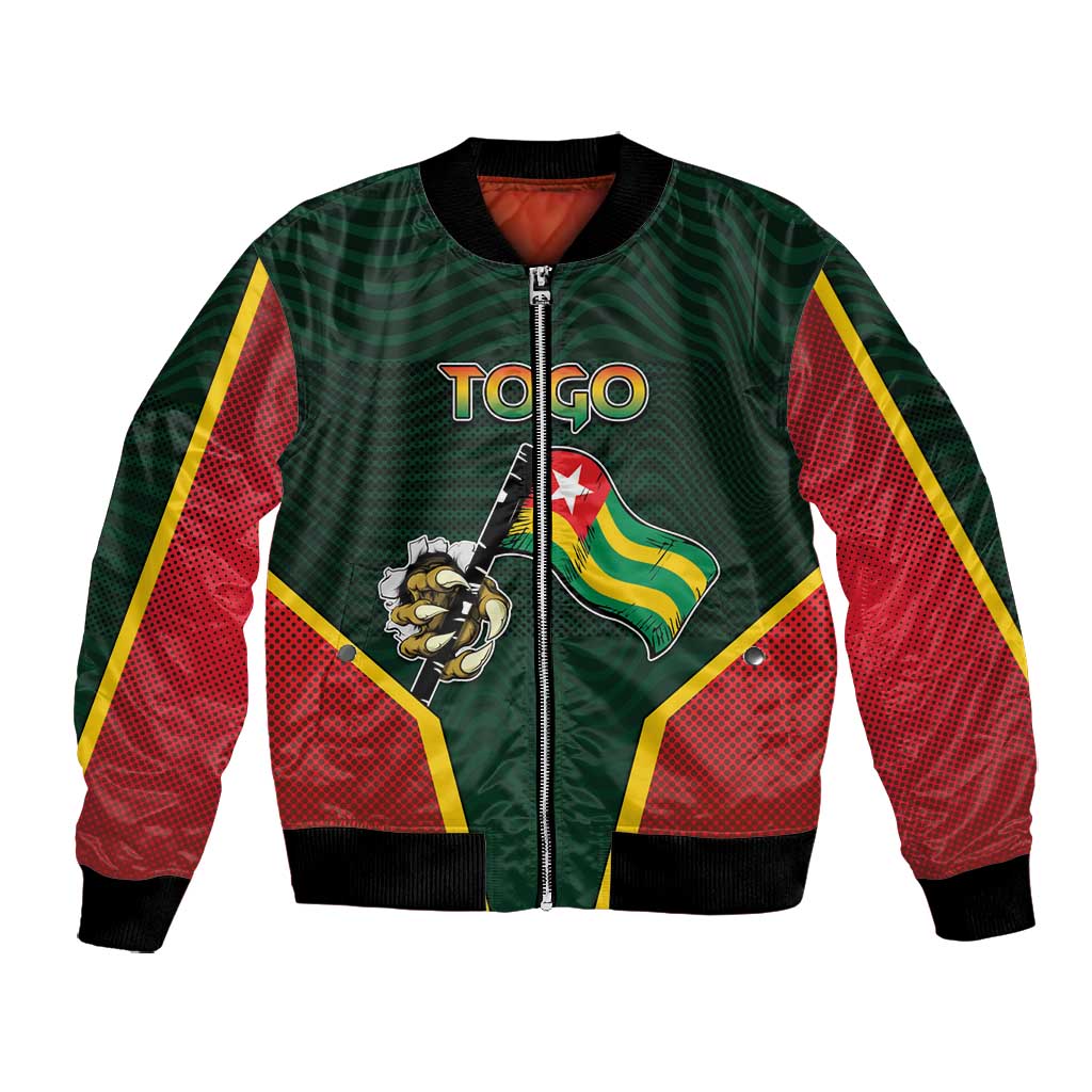 Personalized Togo Bomber Jacket Lion Claw Flag Sport Style - African Pride