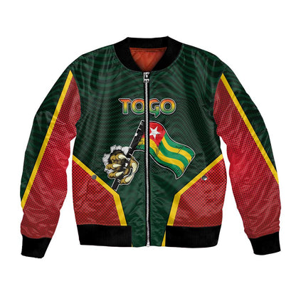 Personalized Togo Bomber Jacket Lion Claw Flag Sport Style - African Pride