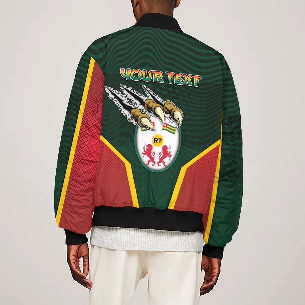 Personalized Togo Bomber Jacket Lion Claw Flag Sport Style - African Pride
