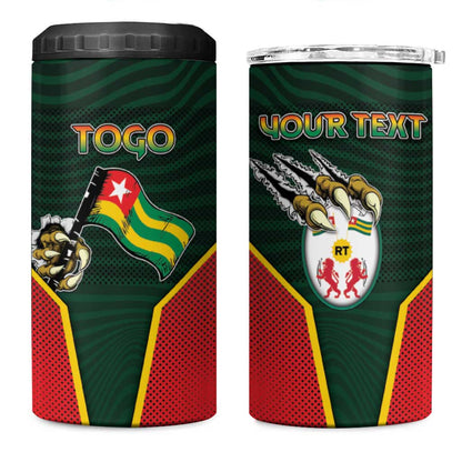 Personalized Togo 4 in 1 Can Cooler Tumbler Lion Claw Flag Sport Style - African Pride