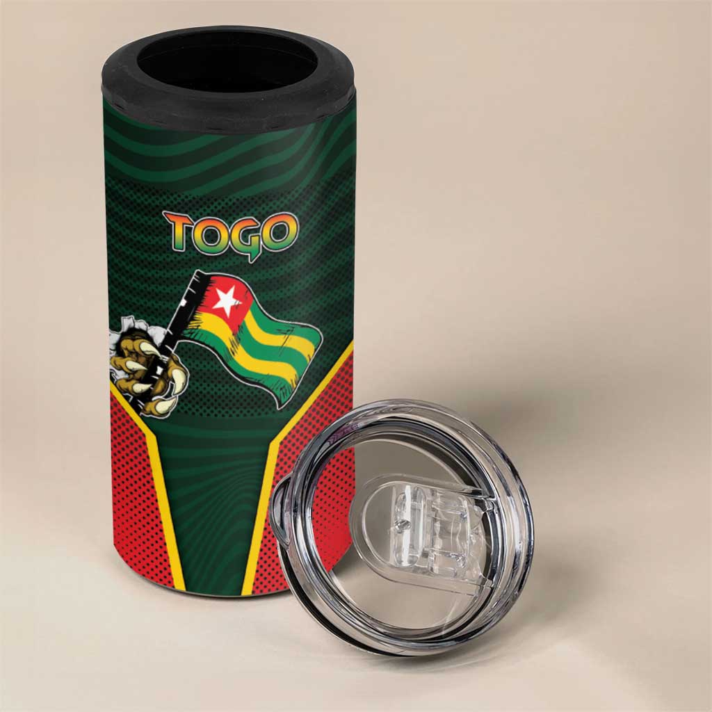 Personalized Togo 4 in 1 Can Cooler Tumbler Lion Claw Flag Sport Style - African Pride
