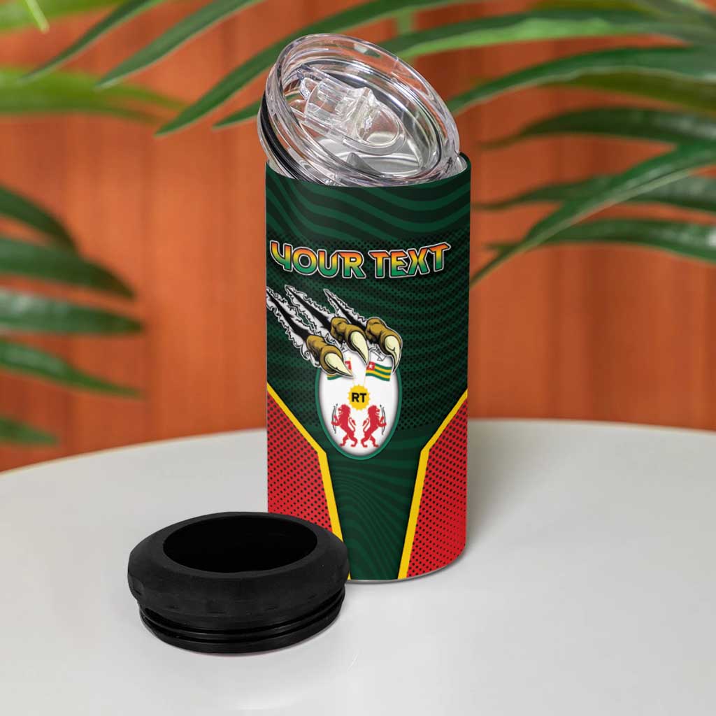 Personalized Togo 4 in 1 Can Cooler Tumbler Lion Claw Flag Sport Style - African Pride