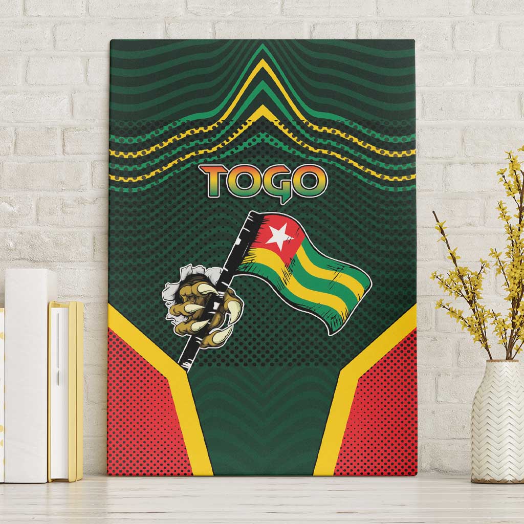 Togo Canvas Wall Art Lion Claw Flag Sport Style - African Pride