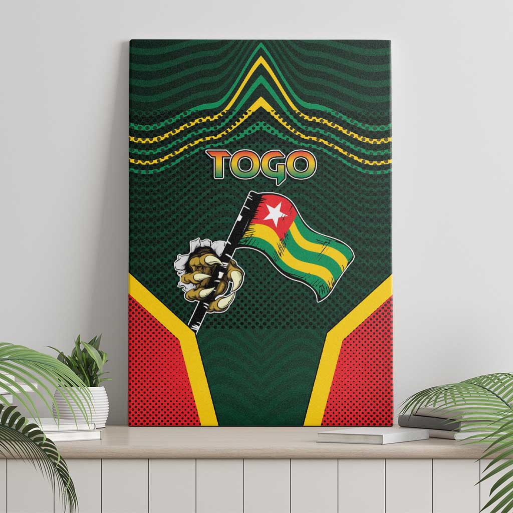 Togo Canvas Wall Art Lion Claw Flag Sport Style - African Pride
