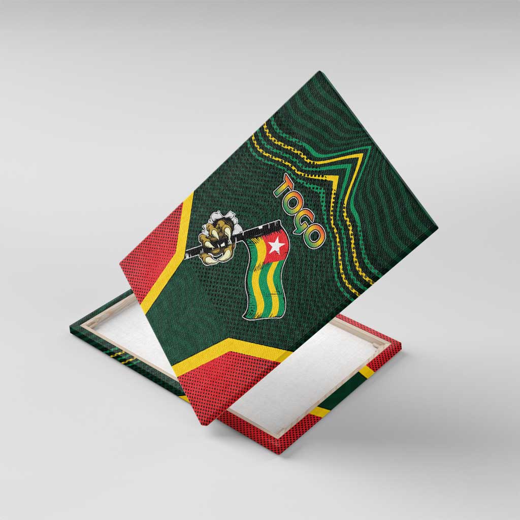 Togo Canvas Wall Art Lion Claw Flag Sport Style - African Pride