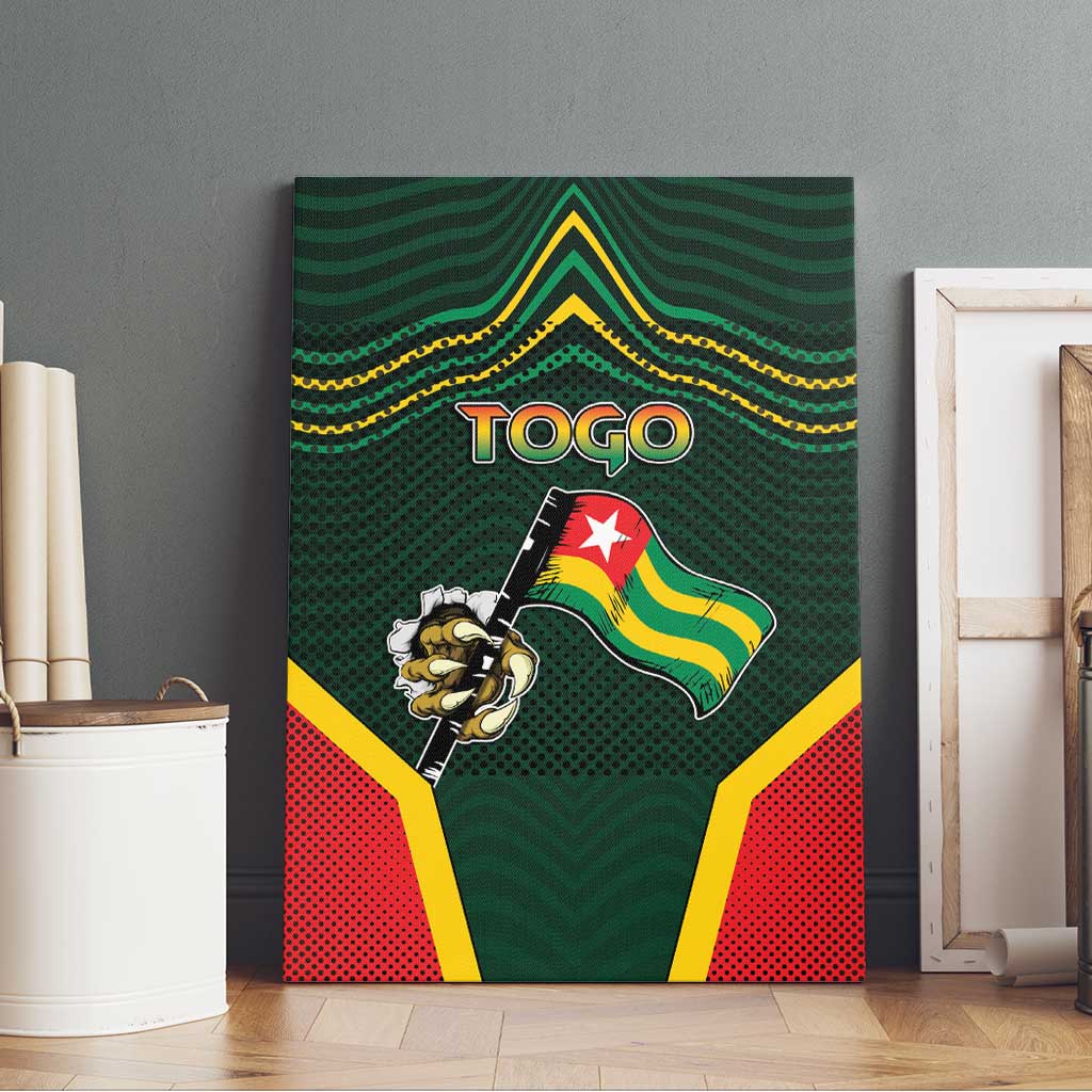 Togo Canvas Wall Art Lion Claw Flag Sport Style - African Pride