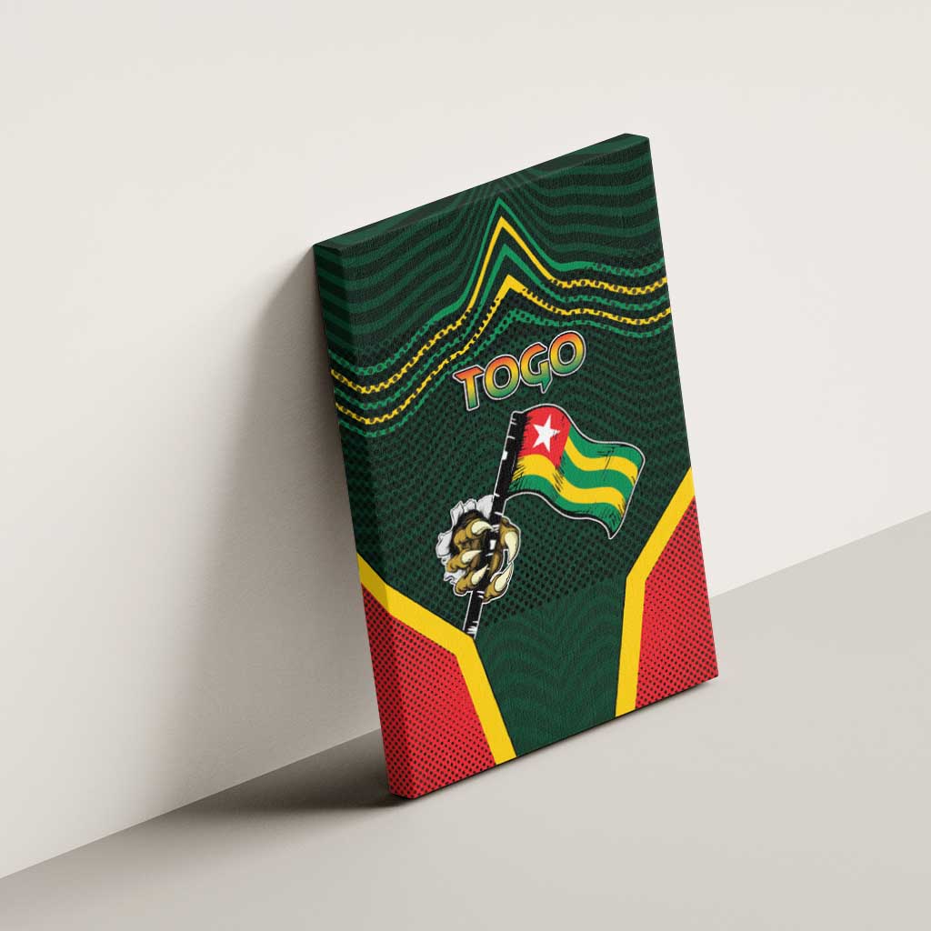 Togo Canvas Wall Art Lion Claw Flag Sport Style - African Pride