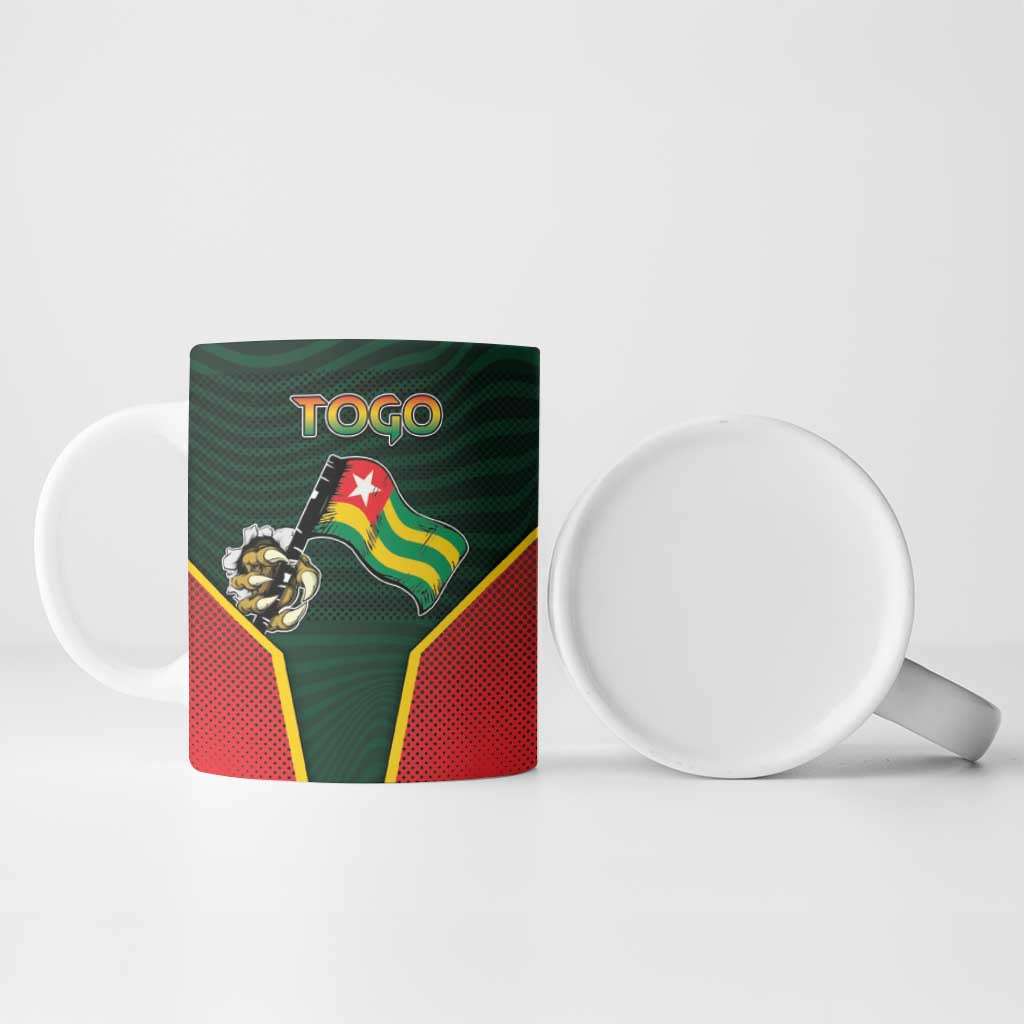 Personalized Togo Ceramic Mug Lion Claw Flag Sport Style - African Pride