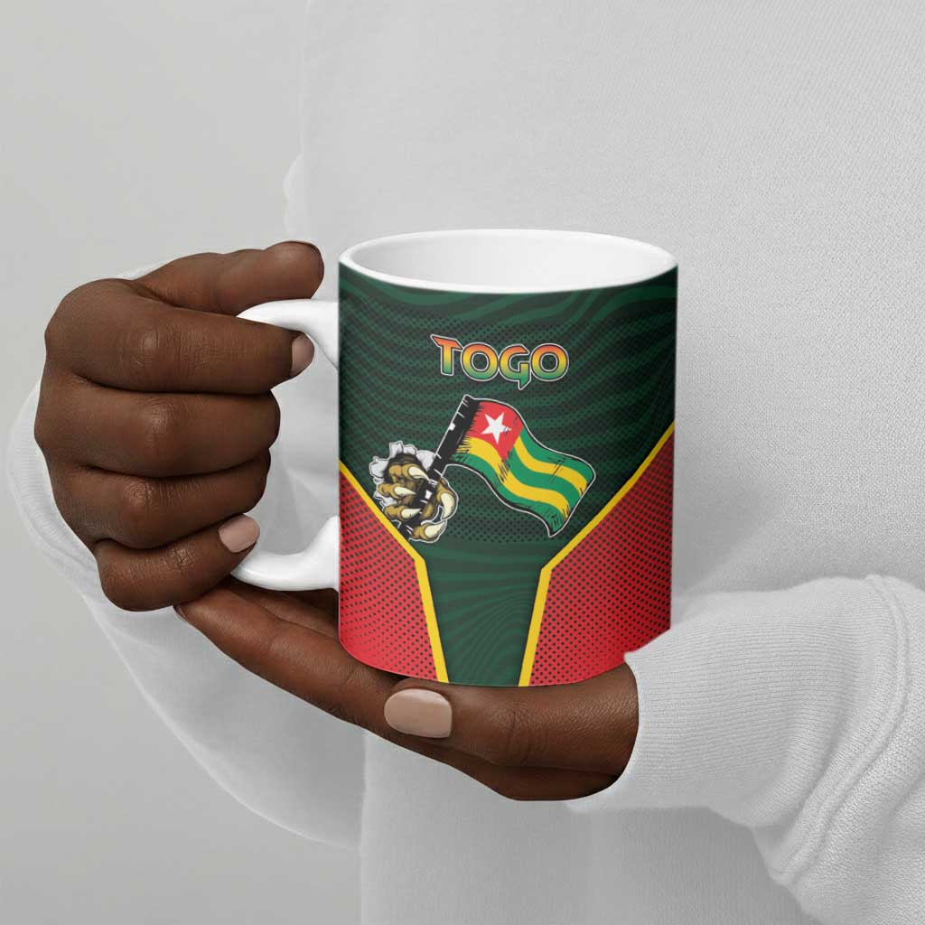 Personalized Togo Ceramic Mug Lion Claw Flag Sport Style - African Pride
